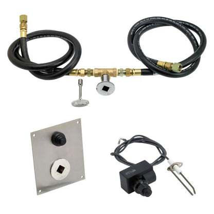 Fire Pit Natural Gas Installation Kit with Chrome Key Valve