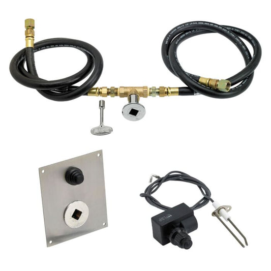 Fire Pit Natural Gas Installation Kit with Chrome Key Valve