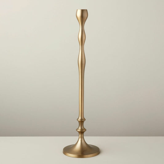Aged Bronze Candlestick, 21" Tall