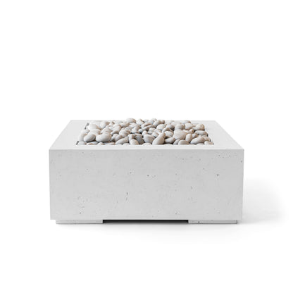 Alea 32" Square Concrete Fire Pit - Match Lit