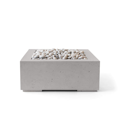 Alea 32" Square Concrete Fire Pit - Match Lit