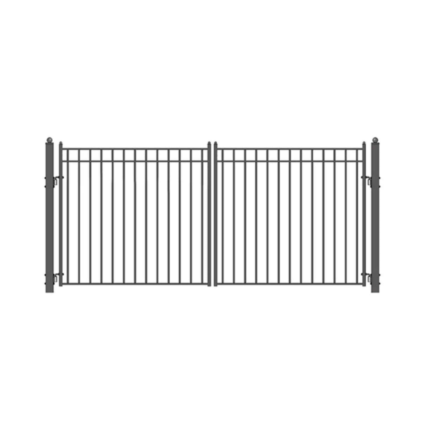 12FT - 18FT Heavy-Duty Madrid-Style Premium Steel Dual-Swing Driveway Gate