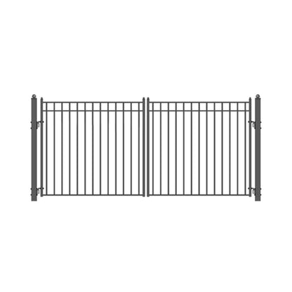 12FT - 18FT Heavy-Duty Madrid-Style Premium Steel Dual-Swing Driveway Gate