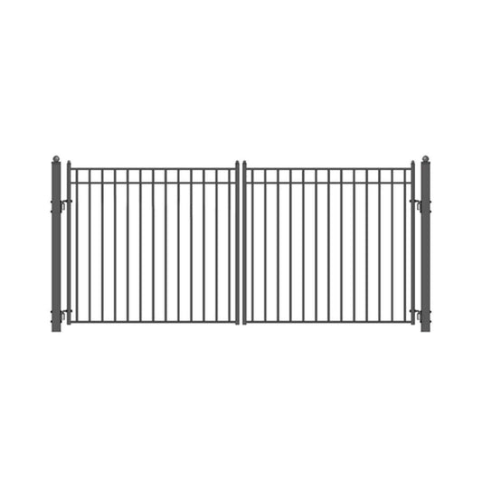 12FT - 18FT Heavy-Duty Madrid-Style Premium Steel Dual-Swing Driveway Gate
