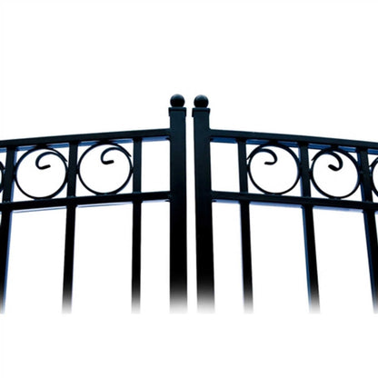 12FT - 18FT Heavy-Duty Paris-Style Steel Premium Dual-Swing Driveway Gate