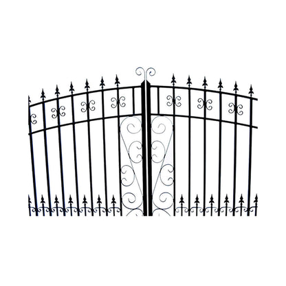 12FT - 18FT Heavy-Duty Venice-Style Steel Dual-Swing Driveway Gate