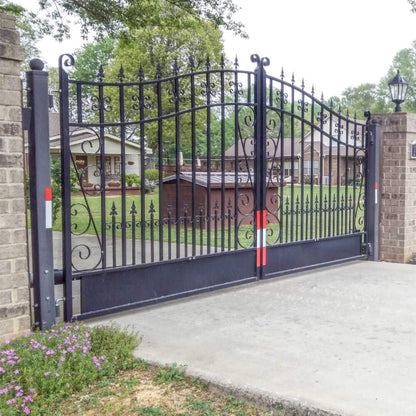 12FT - 18FT Heavy-Duty Venice-Style Steel Dual-Swing Driveway Gate