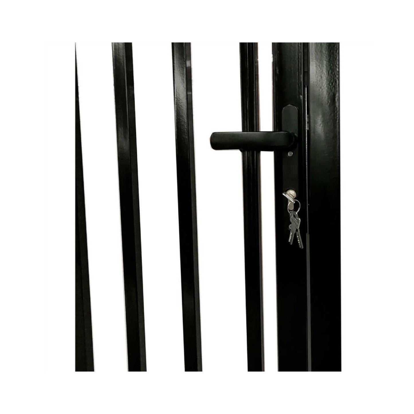12FT - 18FT Heavy-Duty Vienna-Style Steel Dual-Swing Driveway Gate with Built-In Pedestrian Door
