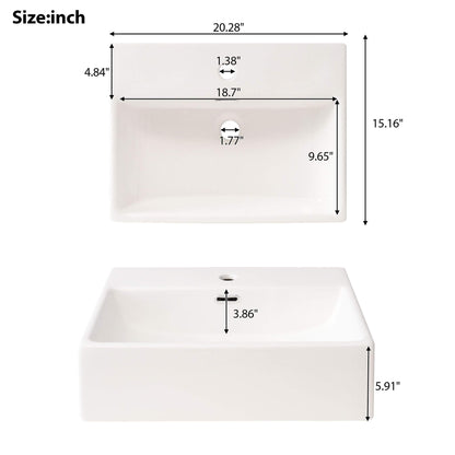 Alora 20-Inch Modern Bathroom Vanity With Ceramic Sink And Storage Cabinet
