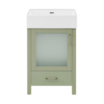 Alora 20-Inch Modern Bathroom Vanity With Ceramic Sink And Storage Cabinet