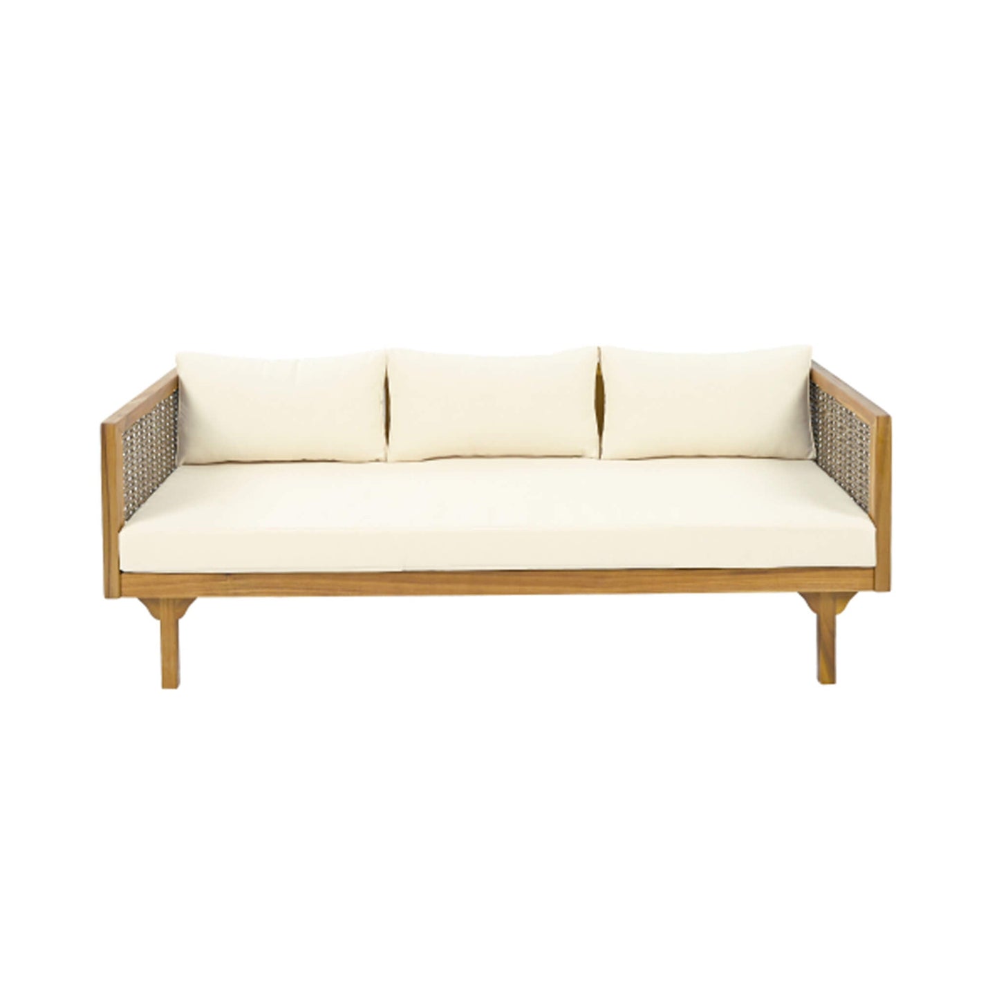 Alora 3-Seater Acacia Wood Daybed Sofa With Water-Resistant Cushions