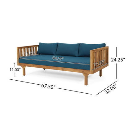Alora 3-Seater Acacia Wood Daybed Sofa With Water-Resistant Cushions