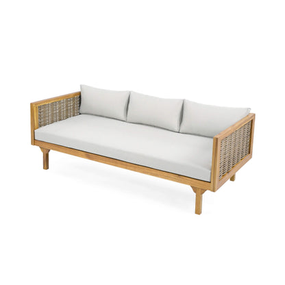 Alora 3-Seater Acacia Wood Daybed Sofa With Water-Resistant Cushions