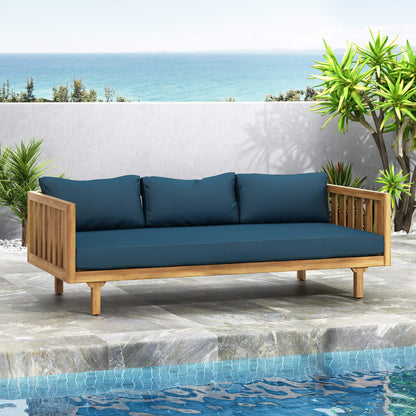 Alora 3-Seater Acacia Wood Daybed Sofa With Water-Resistant Cushions