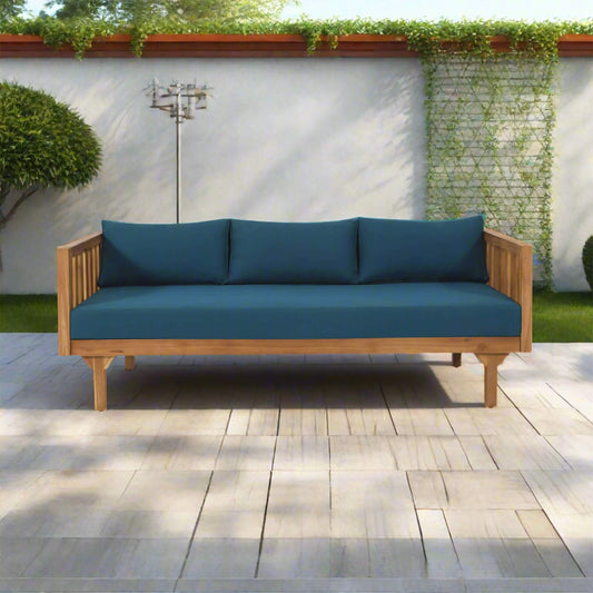 Alora 3-Seater Acacia Wood Daybed Sofa With Water-Resistant Cushions