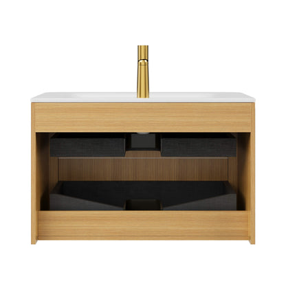 Alora Luxury 30/36-Inch Sintered Stone Floating Bathroom Vanity With Sink