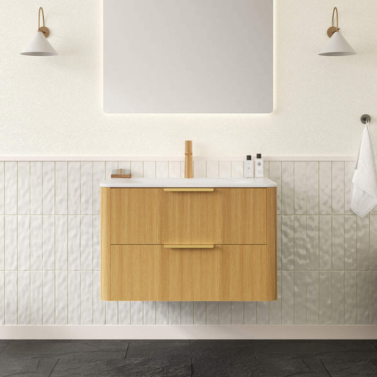 Alora Luxury 30/36-Inch Sintered Stone Floating Bathroom Vanity With Sink