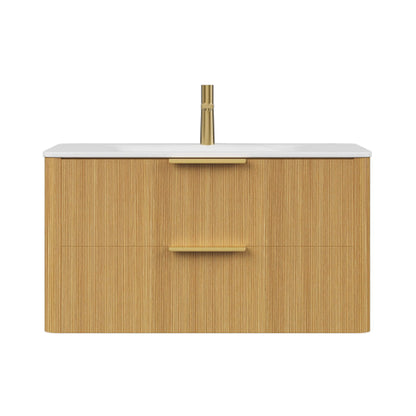 Alora Luxury 30/36-Inch Sintered Stone Floating Bathroom Vanity With Sink