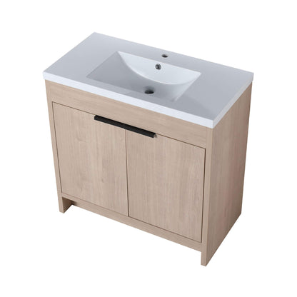 Alora 36-Inch Freestanding Bathroom Vanity With White Resin Sink
