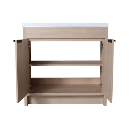 Alora 36-Inch Freestanding Bathroom Vanity With White Resin Sink