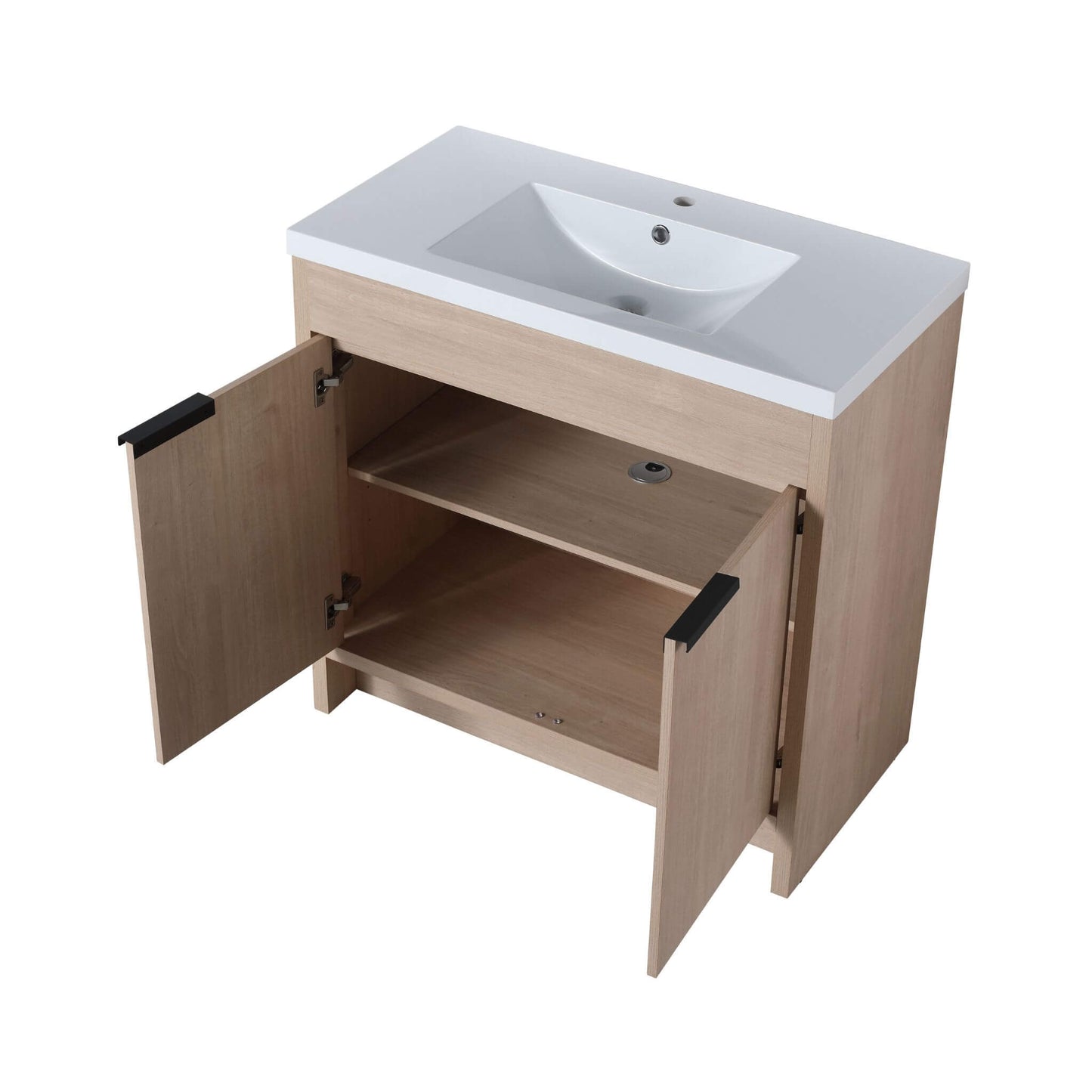 Alora 36-Inch Freestanding Bathroom Vanity With White Resin Sink
