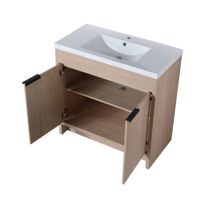 Alora 36-Inch Freestanding Bathroom Vanity With White Resin Sink