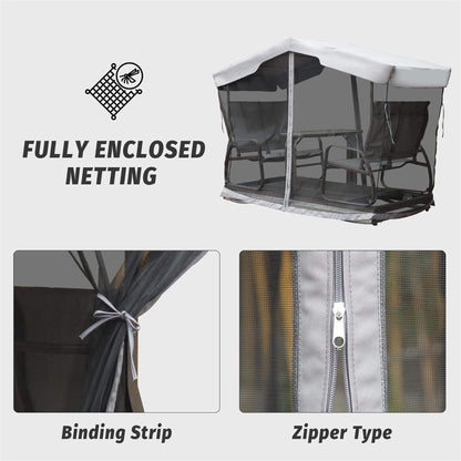Alora 4-Seat Outdoor Aluminum Patio Swing Glider Bench with Canopy