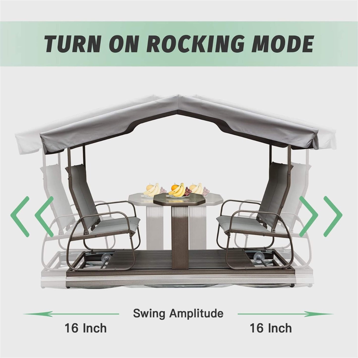 Alora 4-Seat Outdoor Aluminum Patio Swing Glider Bench with Canopy