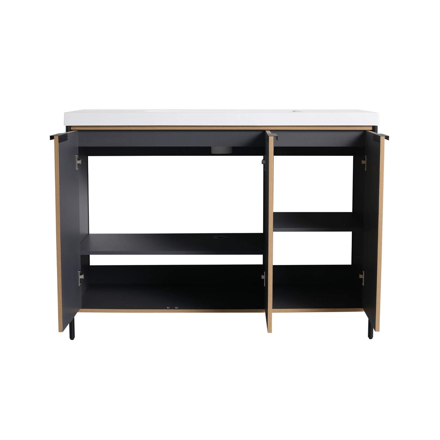 Alora 48-Inch Modern Light Coffee Freestanding Vanity With Resin Sink