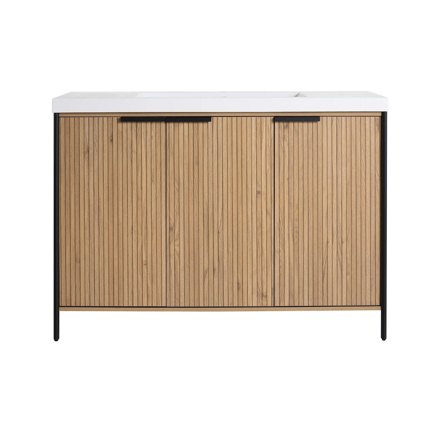 Alora 48-Inch Modern Light Coffee Freestanding Vanity With Resin Sink