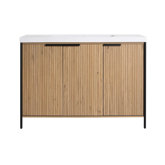 Alora 48-Inch Modern Light Coffee Freestanding Vanity With Resin Sink