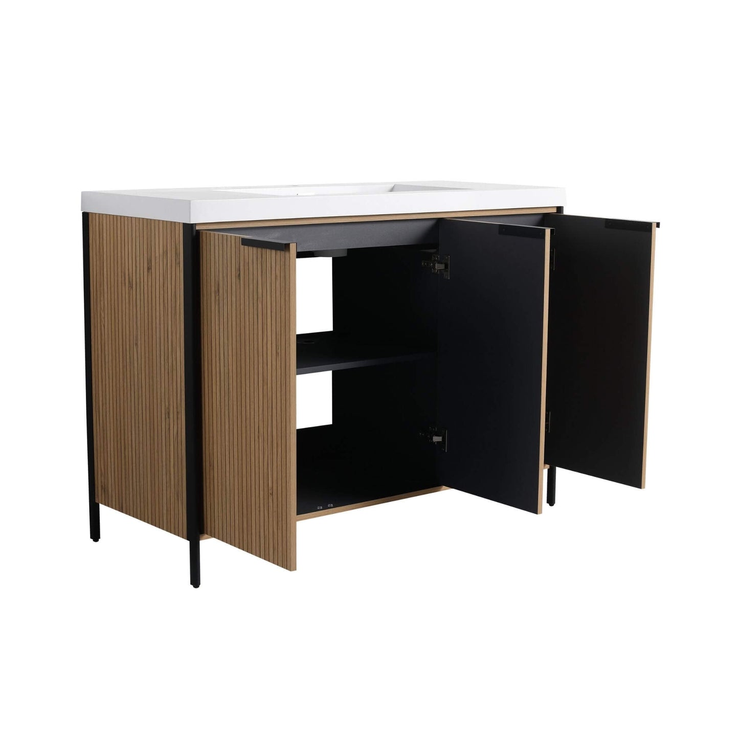 Alora 48-Inch Modern Light Coffee Freestanding Vanity With Resin Sink