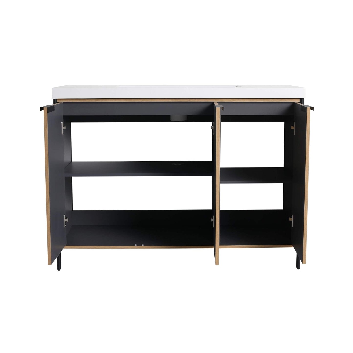 Alora 48-Inch Modern Light Coffee Freestanding Vanity With Resin Sink
