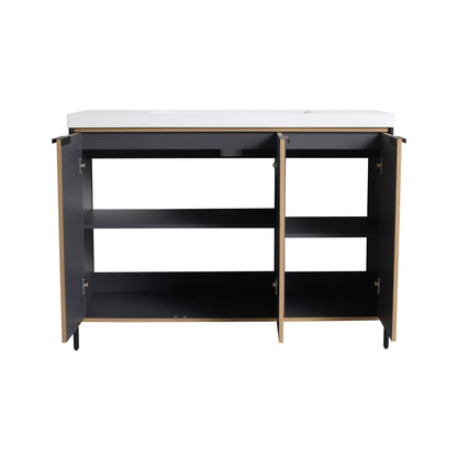 Alora 48-Inch Modern Light Coffee Freestanding Vanity With Resin Sink