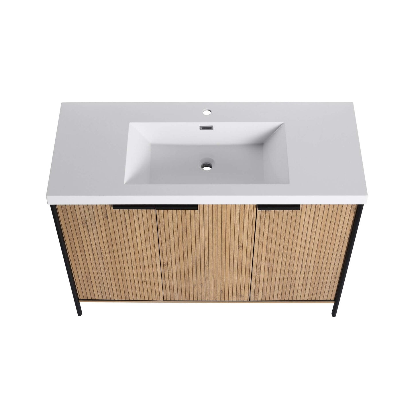 Alora 48-Inch Modern Light Coffee Freestanding Vanity With Resin Sink