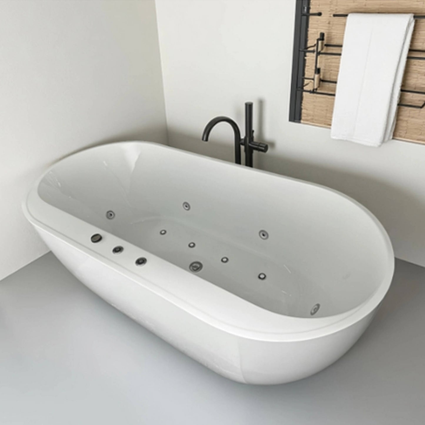 Alora 67-Inch Whirlpool Air Bath Soaking Tub With Adjustable Air Blower [No Faucet]