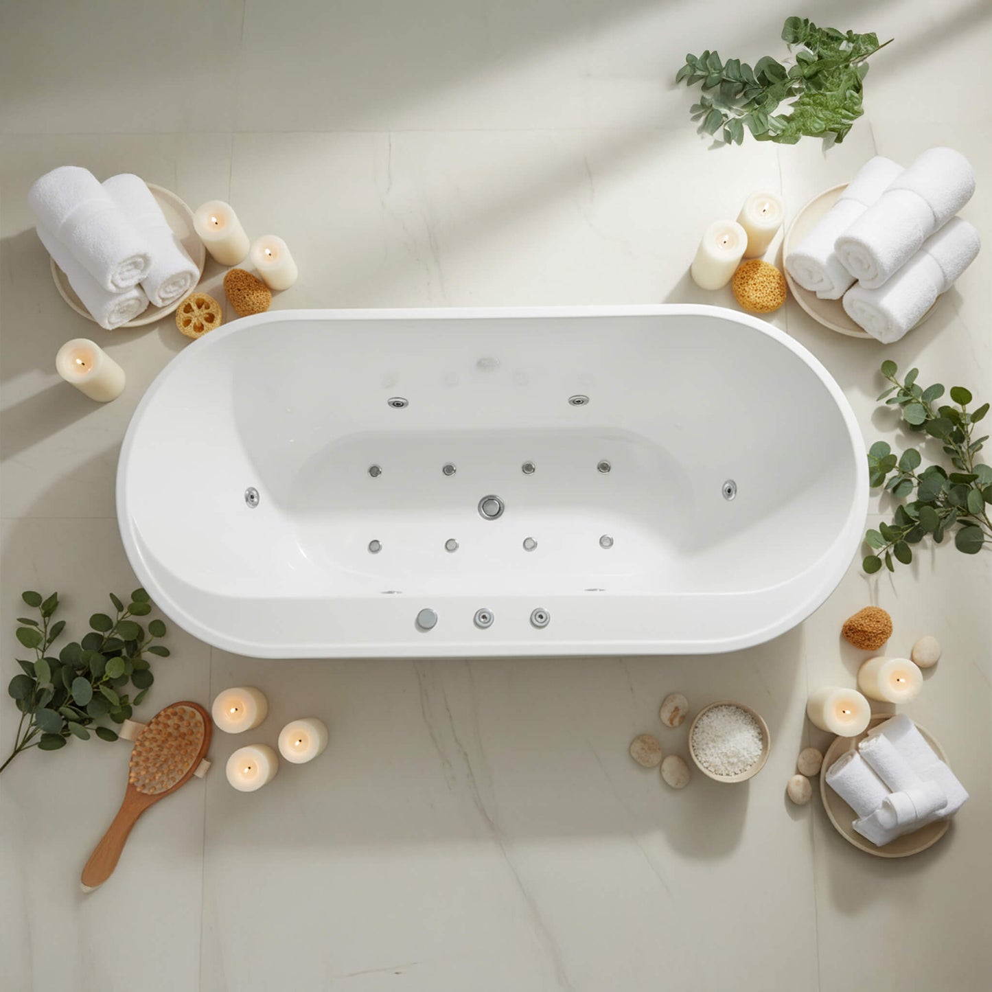 Alora 67-Inch Whirlpool Air Bath Soaking Tub With Adjustable Air Blower [No Faucet]