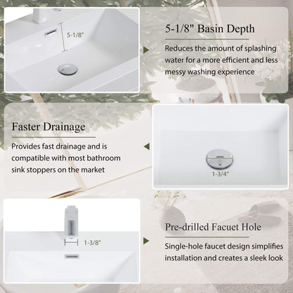 Alora 72-Inch White Freestanding Bathroom Vanity With Sink And Stone Resin Countertop