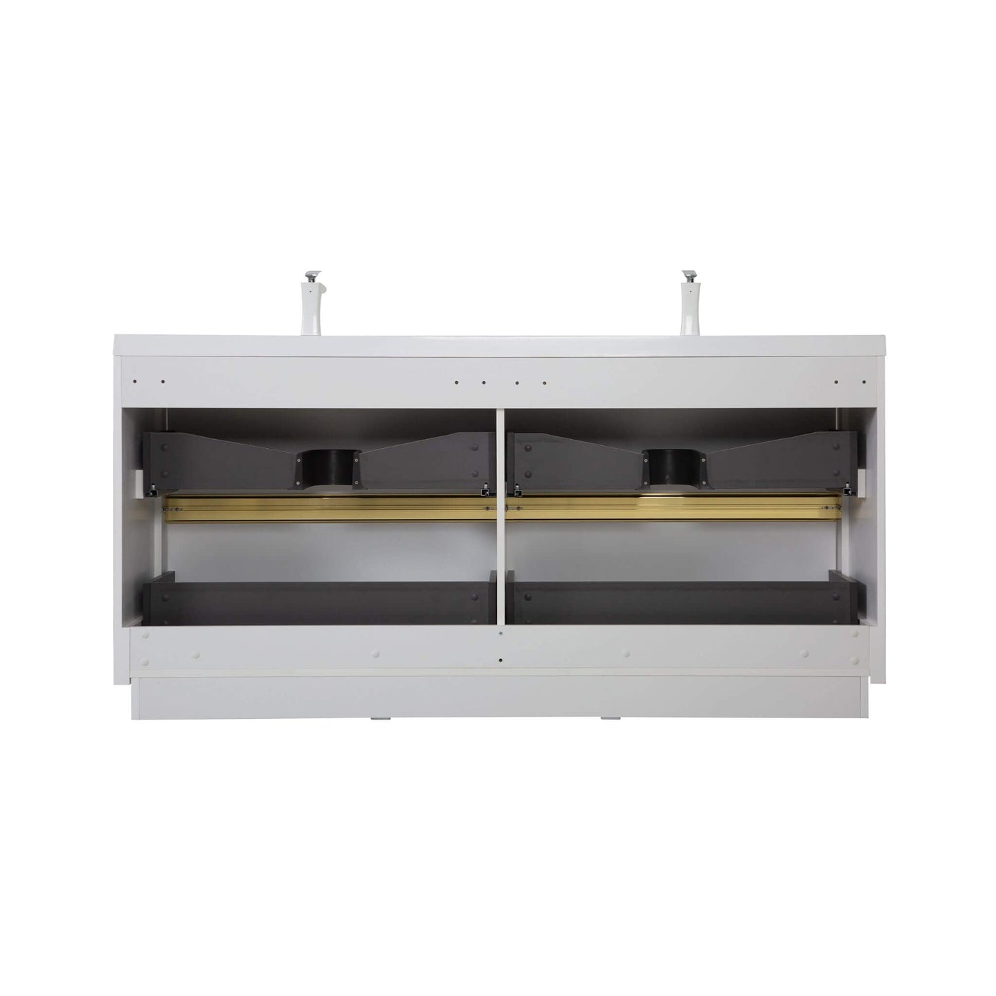Alora 72-Inch White Freestanding Bathroom Vanity With Sink And Stone Resin Countertop