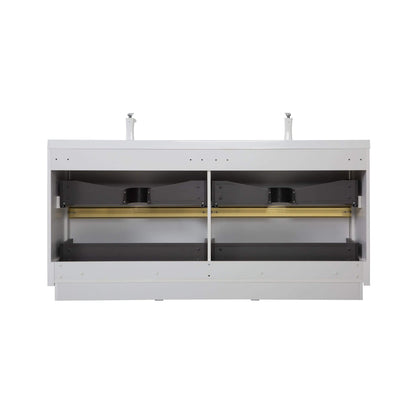 Alora 72-Inch White Freestanding Bathroom Vanity With Sink And Stone Resin Countertop