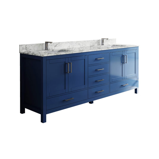 Alora 83-Inch Blue Modern Double Sink Freestanding Bathroom Vanity