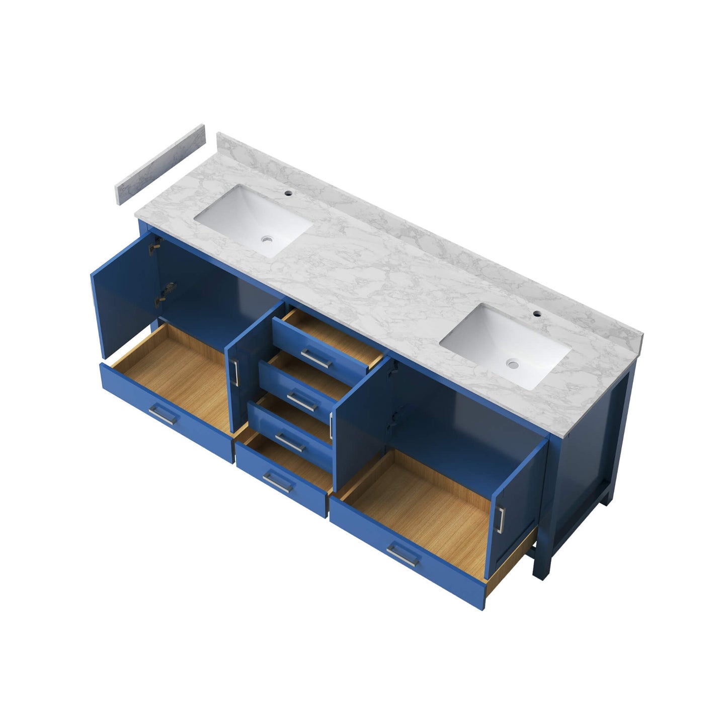 Alora 83-Inch Blue Modern Double Sink Freestanding Bathroom Vanity