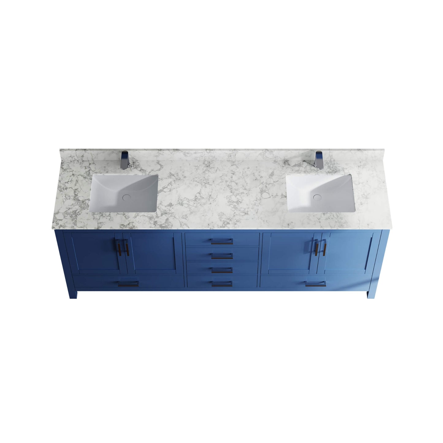 Alora 83-Inch Blue Modern Double Sink Freestanding Bathroom Vanity