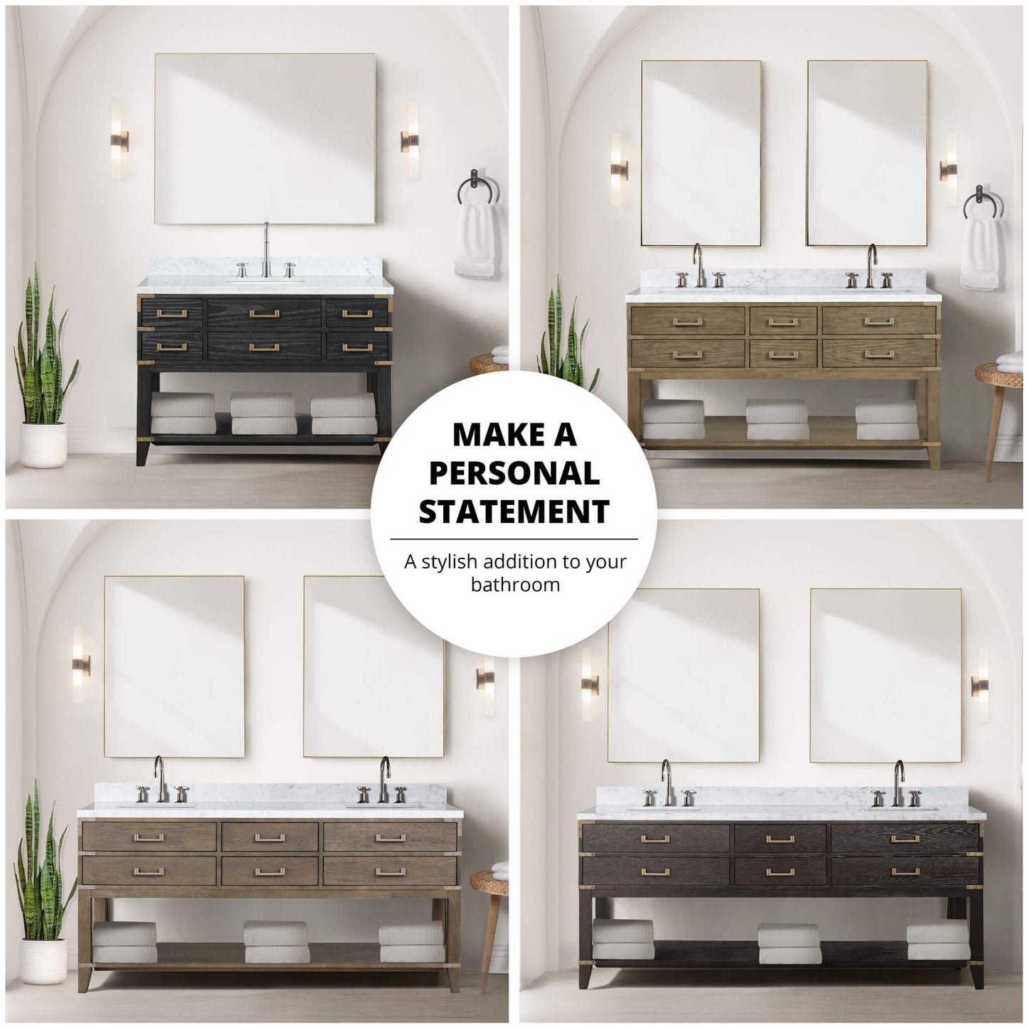 Alora 84-Inch Black Oak Double Bathroom Vanity With White Quartz Top