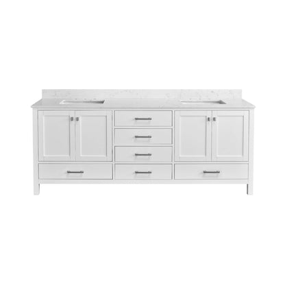 Alora 84-Inch Double Basin Freestanding Bathroom Vanity With Solid Wood Frame [No Faucet]