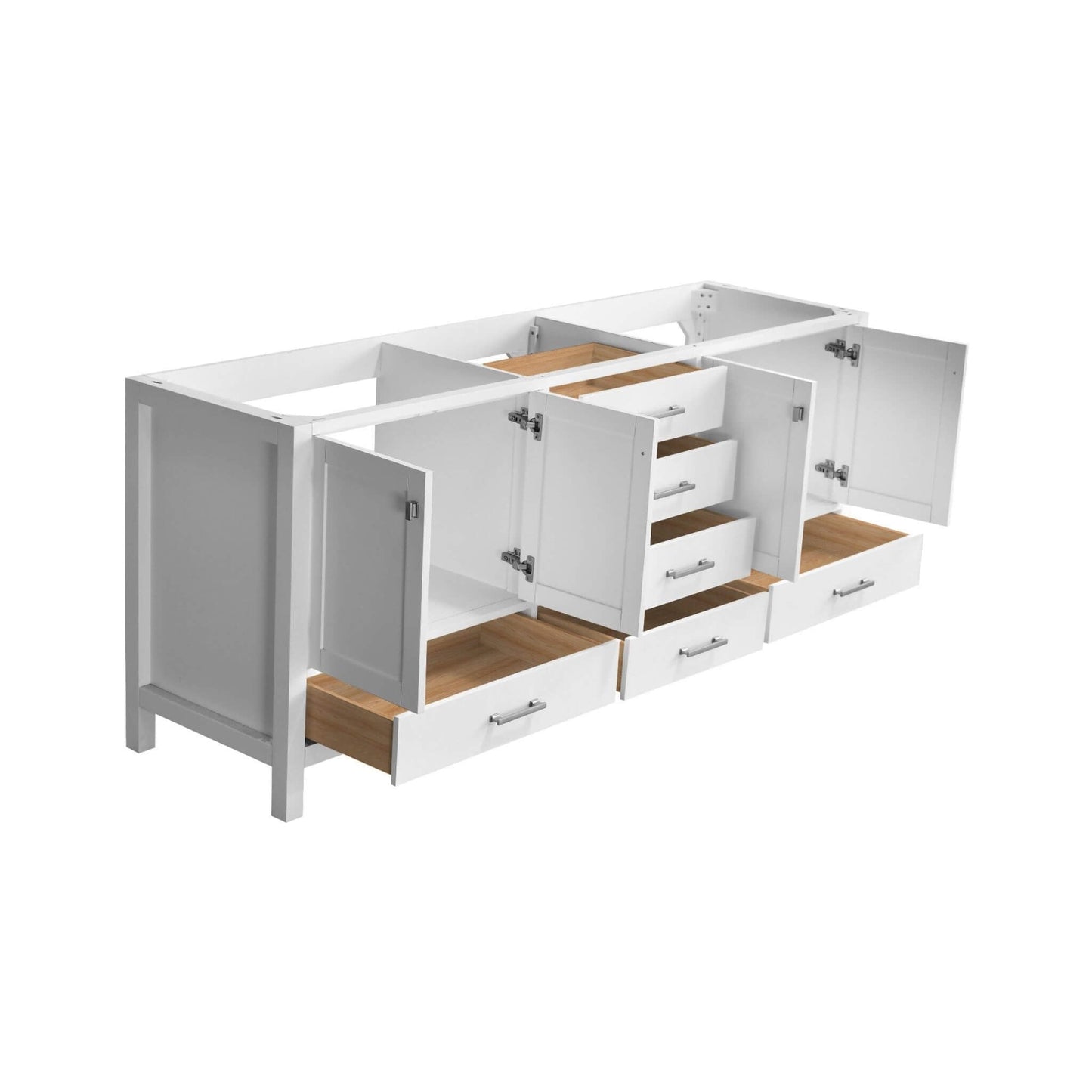 Alora 84-Inch Double Basin Freestanding Bathroom Vanity With Solid Wood Frame [No Faucet]
