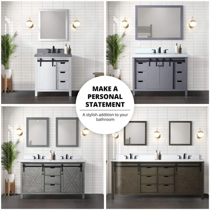 Alora White Bathroom Vanity With Gray Quartz Top And Faucet Set