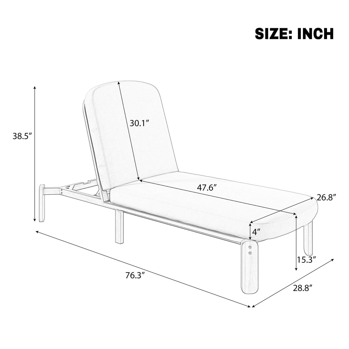 Alora Adjustable Outdoor Chaise Lounge with Reclining Backrest