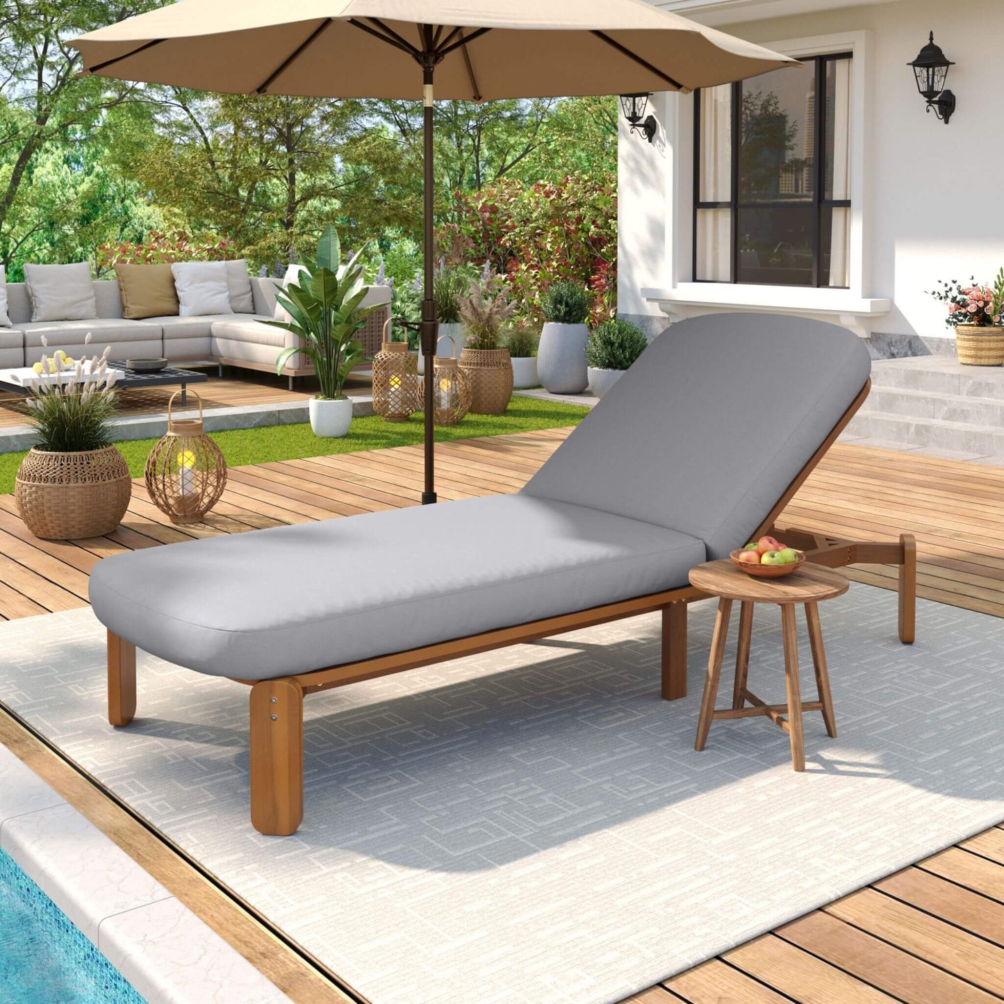 Alora Adjustable Outdoor Chaise Lounge with Reclining Backrest