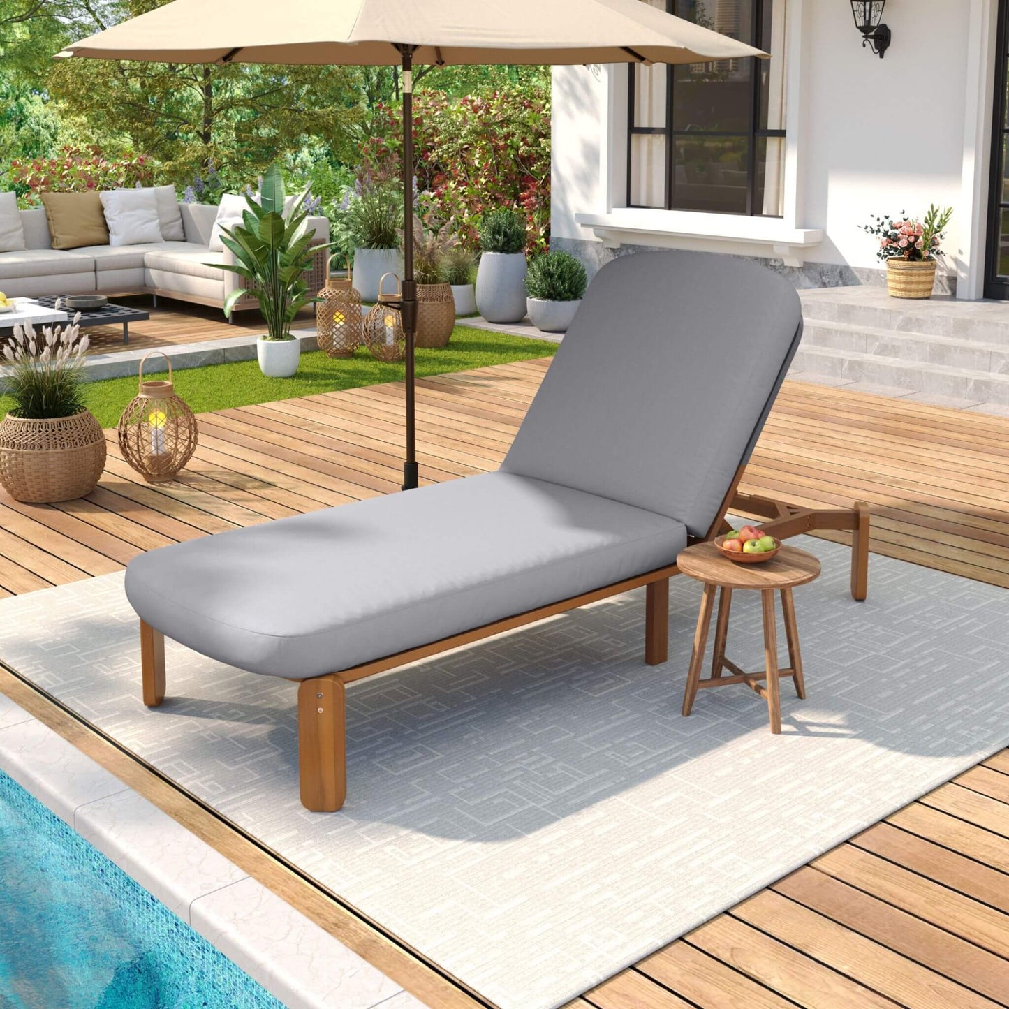 Alora Adjustable Outdoor Chaise Lounge with Reclining Backrest